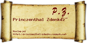 Princzenthal Zdenkó névjegykártya